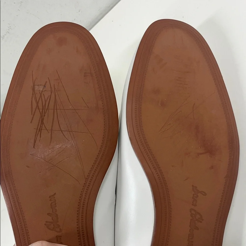 Sam Edelman White Leather Horsebit Loafers